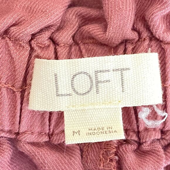 LOFT 2020 Linen Cotton Paper Bag High Waist Pants Women’s Size Medium - Picture 3 of 9